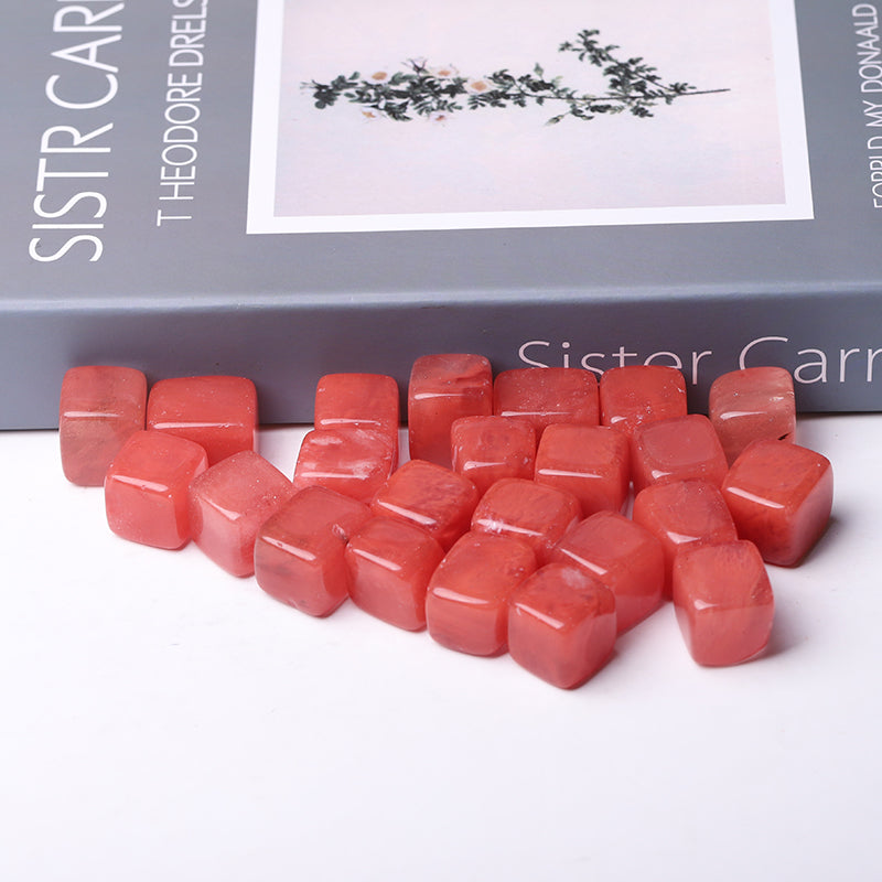 Red Melting Crystal Cubes 0.7-1 in Glossy Finish