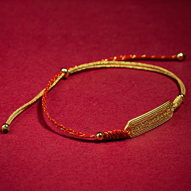 Red String Bracelet with 14K Gold Plated Amulet