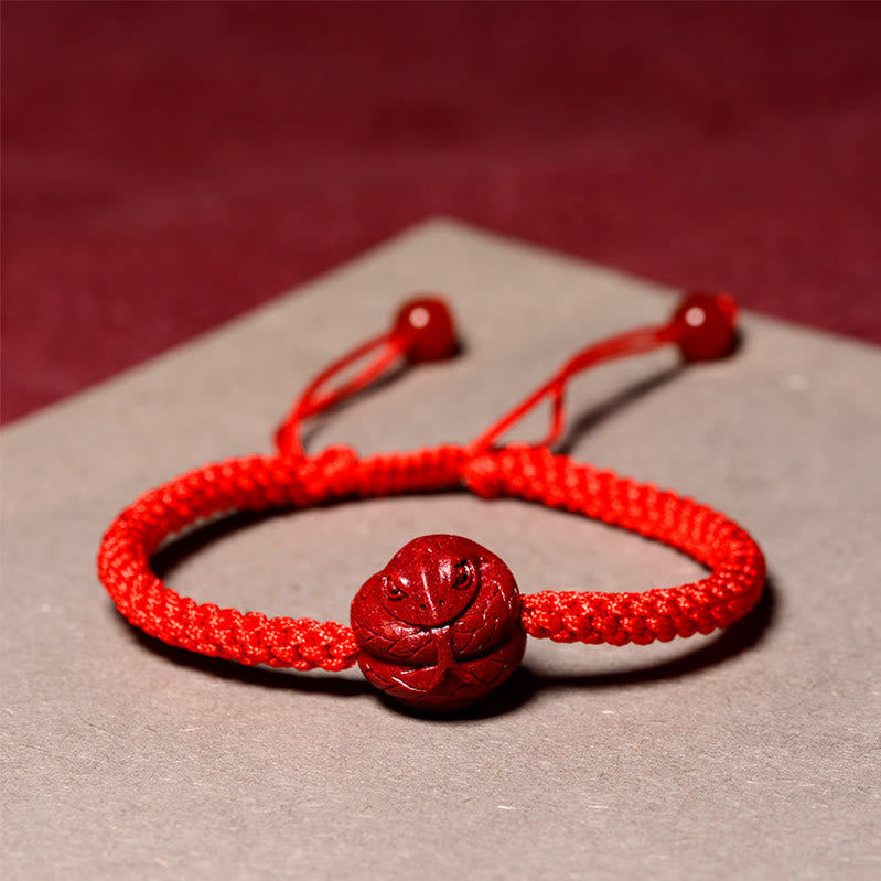 Red String Chinese Zodiac Cinnabar Bracelet for Protection