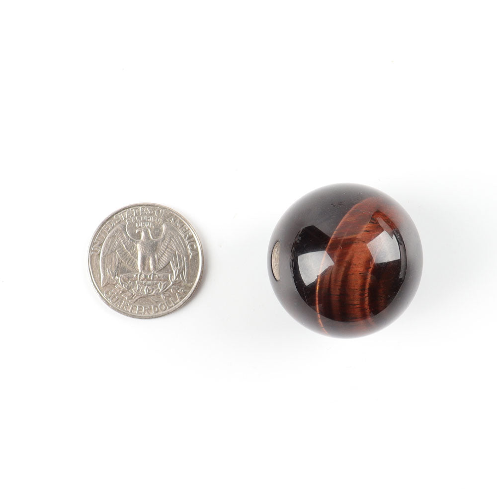 Red Tiger Eye Crystal Sphere 1.3 Inch for Energy Balance