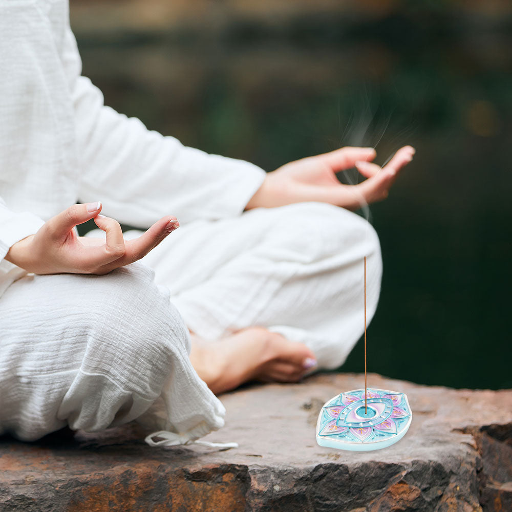 Resin Eye Shape Incense Holder 12.5cm for Meditation