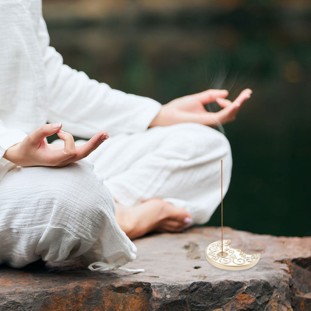 Resin Moon Shape Incense Holder for Meditation & Ritual