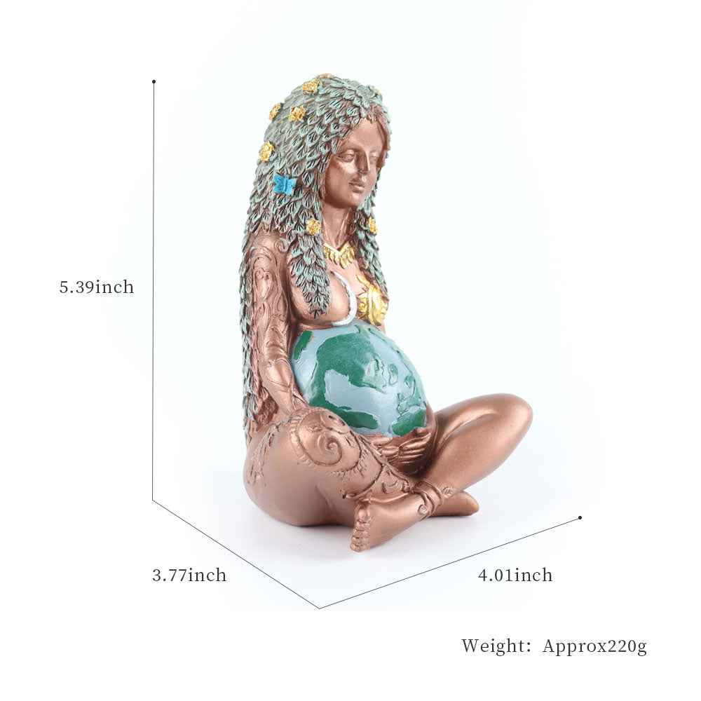 Resin Mother Earth Statue 5.7 inch | Spiritual Garden Decor