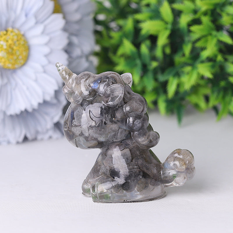 Resin Unicorn Crystal Carvings 2.5-3 Inch Healing Figurines