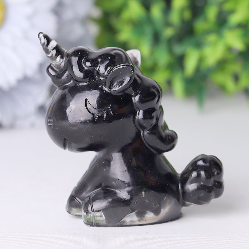 Resin Unicorn Crystal Carvings 2.5-3 Inch Healing Figurines