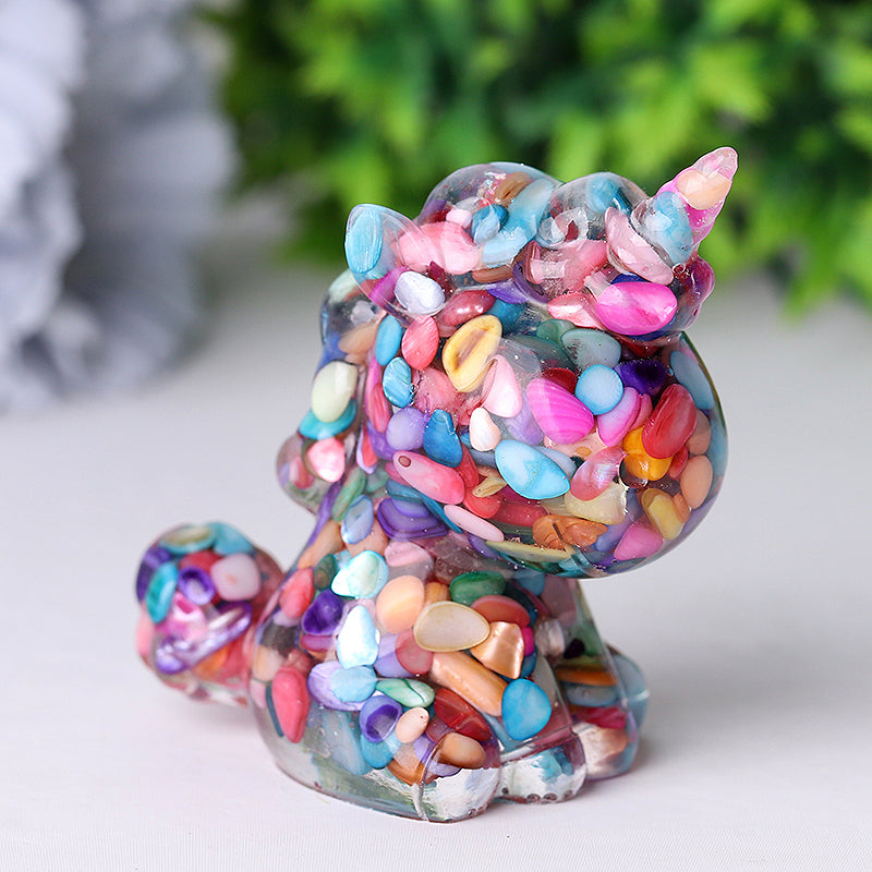 Resin Unicorn Crystal Carvings 2.5-3 Inch Healing Figurines