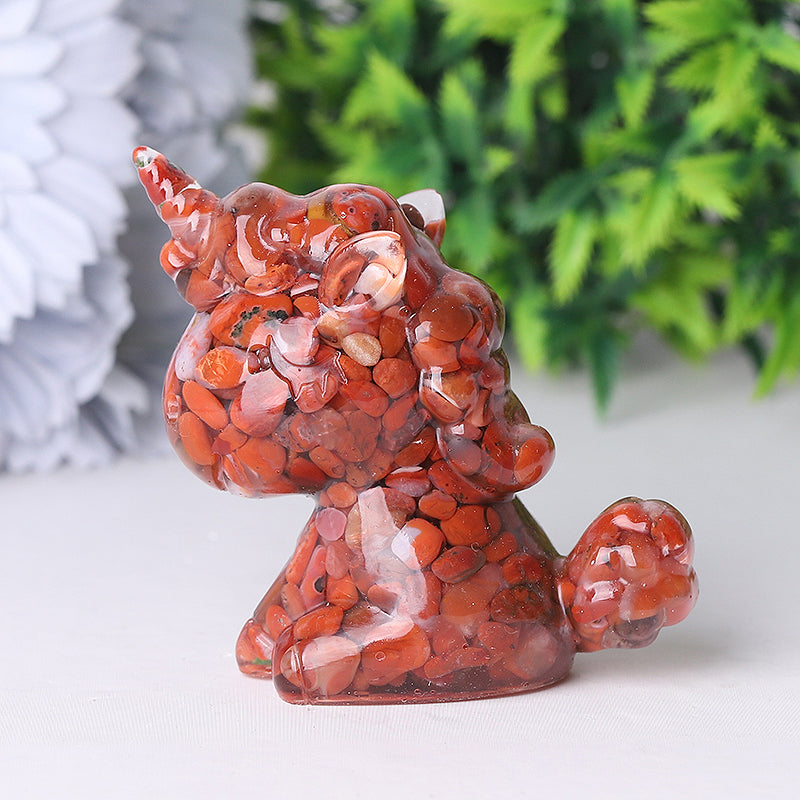 Resin Unicorn Crystal Carvings 2.5-3 Inch Healing Figurines