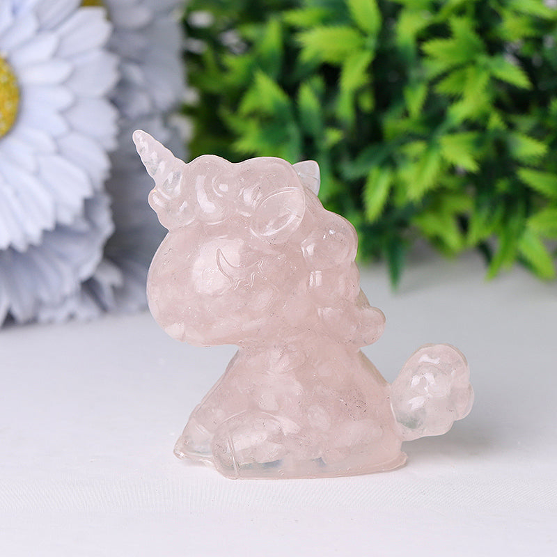 Resin Unicorn Crystal Carvings 2.5-3 Inch Healing Figurines