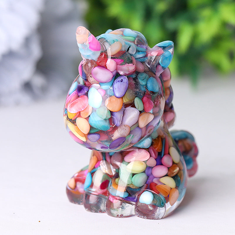 Resin Unicorn Crystal Carvings 2.5-3 Inch Healing Figurines