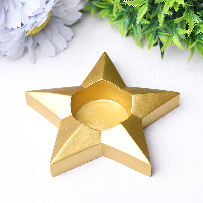 Resin Zen Star & Moon Candle Holder Set for Home