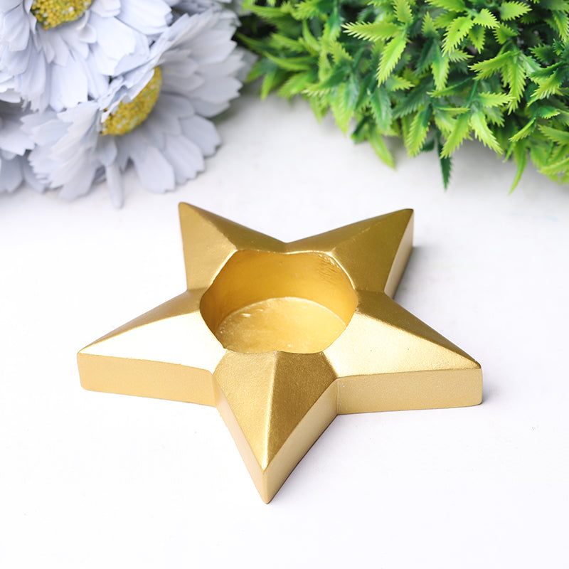 Resin Zen Star & Moon Candle Holder Set for Home