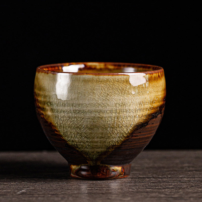 Retro Brown Ceramic Zen Teacup 130ml Meditation Cup