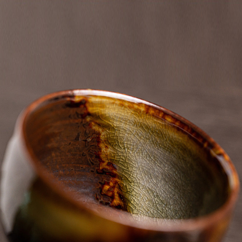 Retro Brown Ceramic Zen Teacup 130ml Meditation Cup