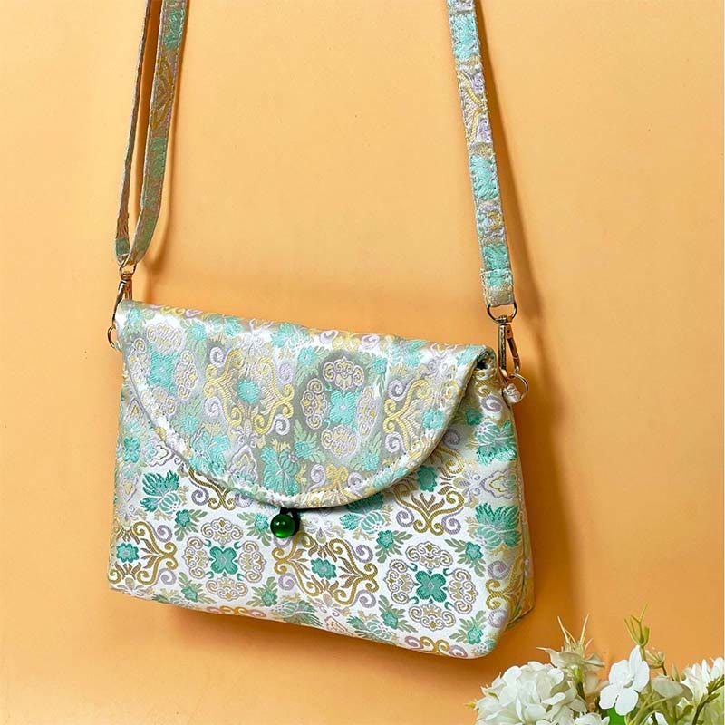 Retro Floral Polyester Cotton Bohemian Crossbody Bag