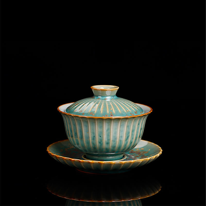 Retro Glaze Kiln Change Ceramic Gaiwan Tea Cup 150ml
