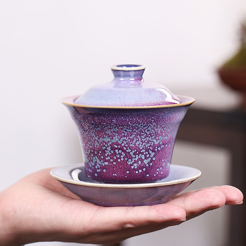 Retro Glaze Kiln Change Ceramic Gaiwan Tea Cup 150ml
