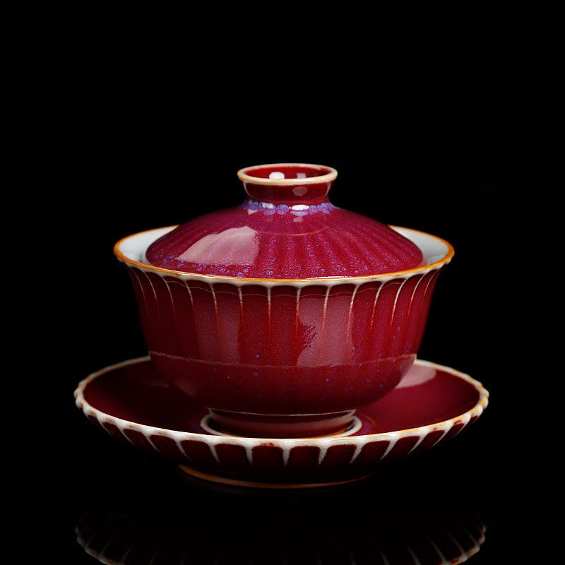 Retro Glaze Kiln Change Ceramic Gaiwan Tea Cup 150ml