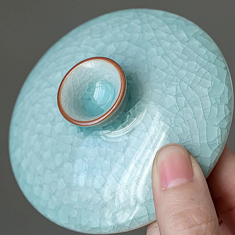 Retro Green Ice Glaze Ceramic Gaiwan | 180ml Kung Fu Tea Cup