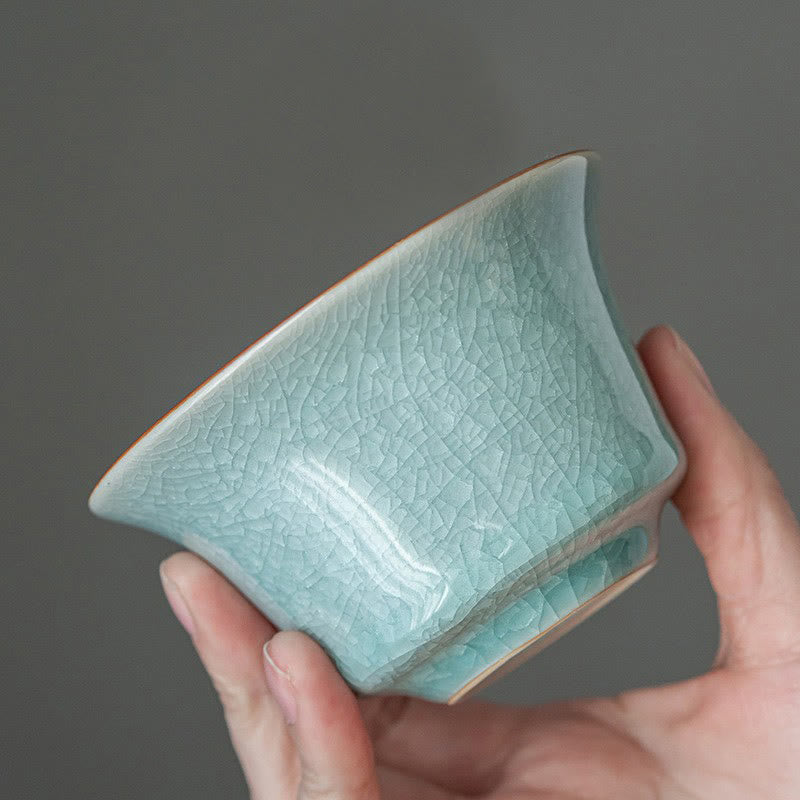 Retro Green Ice Glaze Ceramic Gaiwan | 180ml Kung Fu Tea Cup