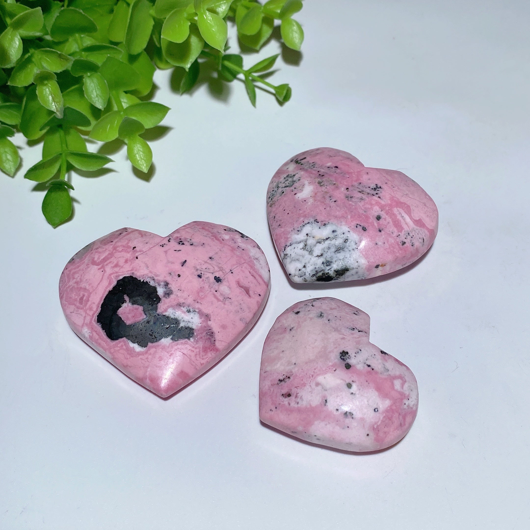 Rhodochrosite Heart Palm Stone 1.5-2.8 inch Healing Crystal