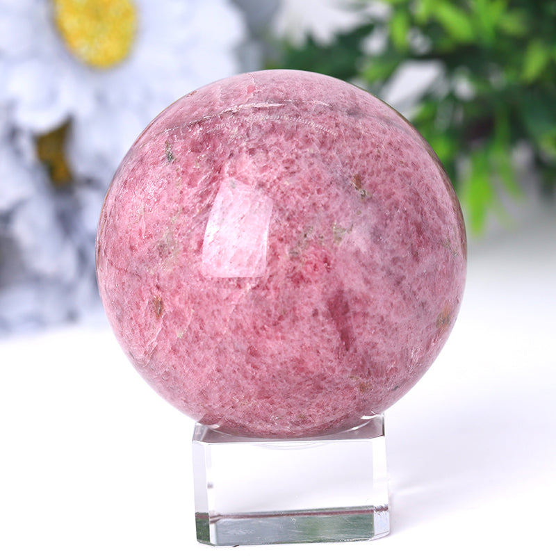 Rhodonite Crystal Sphere 2.5-4.5 Inch Energy Healing Orb