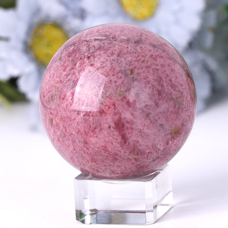 Rhodonite Crystal Sphere 2.5-4.5 Inch Energy Healing Orb