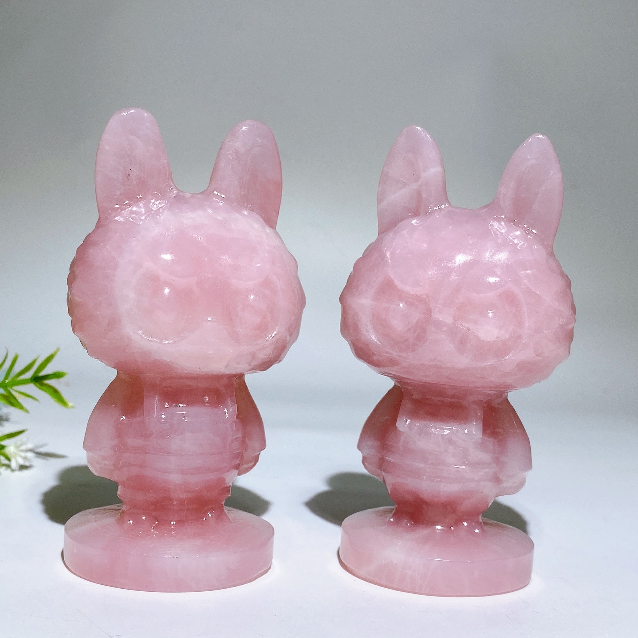 Rose Quartz 4.1in Healing Crystal Rabbit Figurine