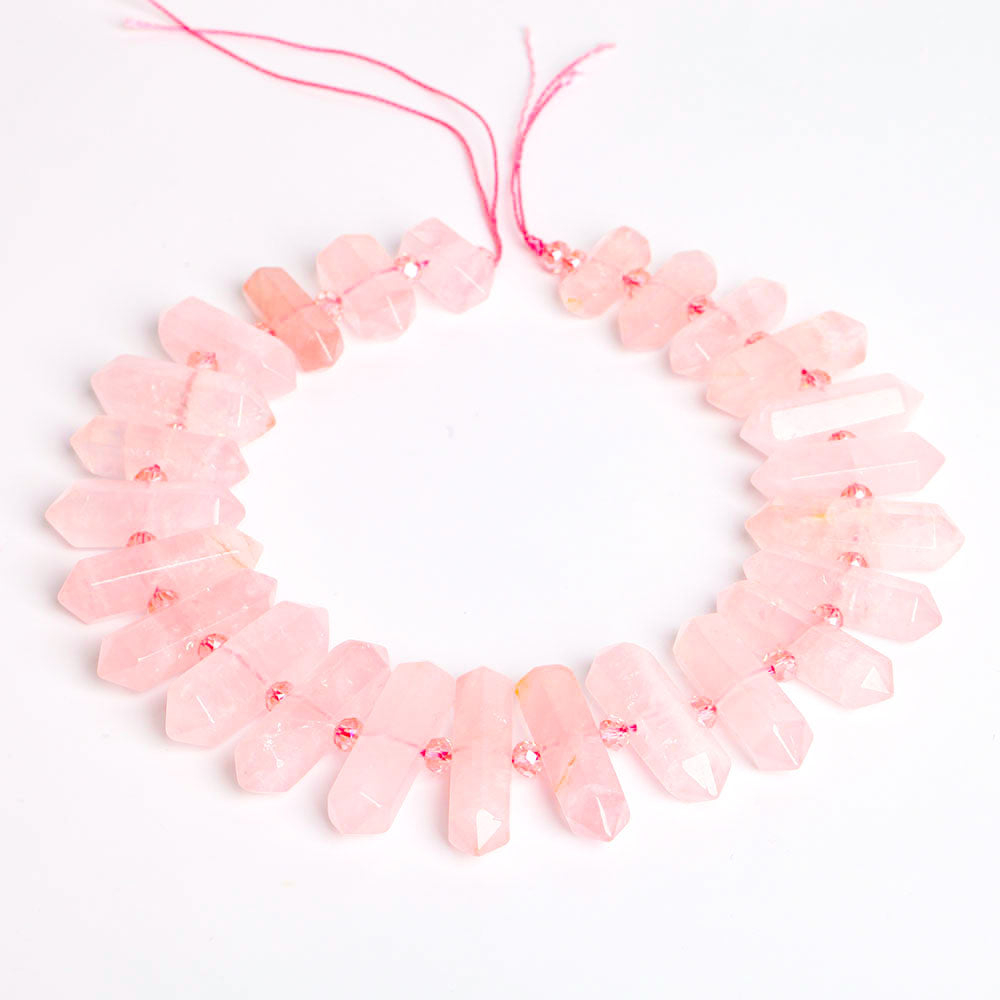 Rose Quartz Crystal Beads 42cm String for Chakra Balance
