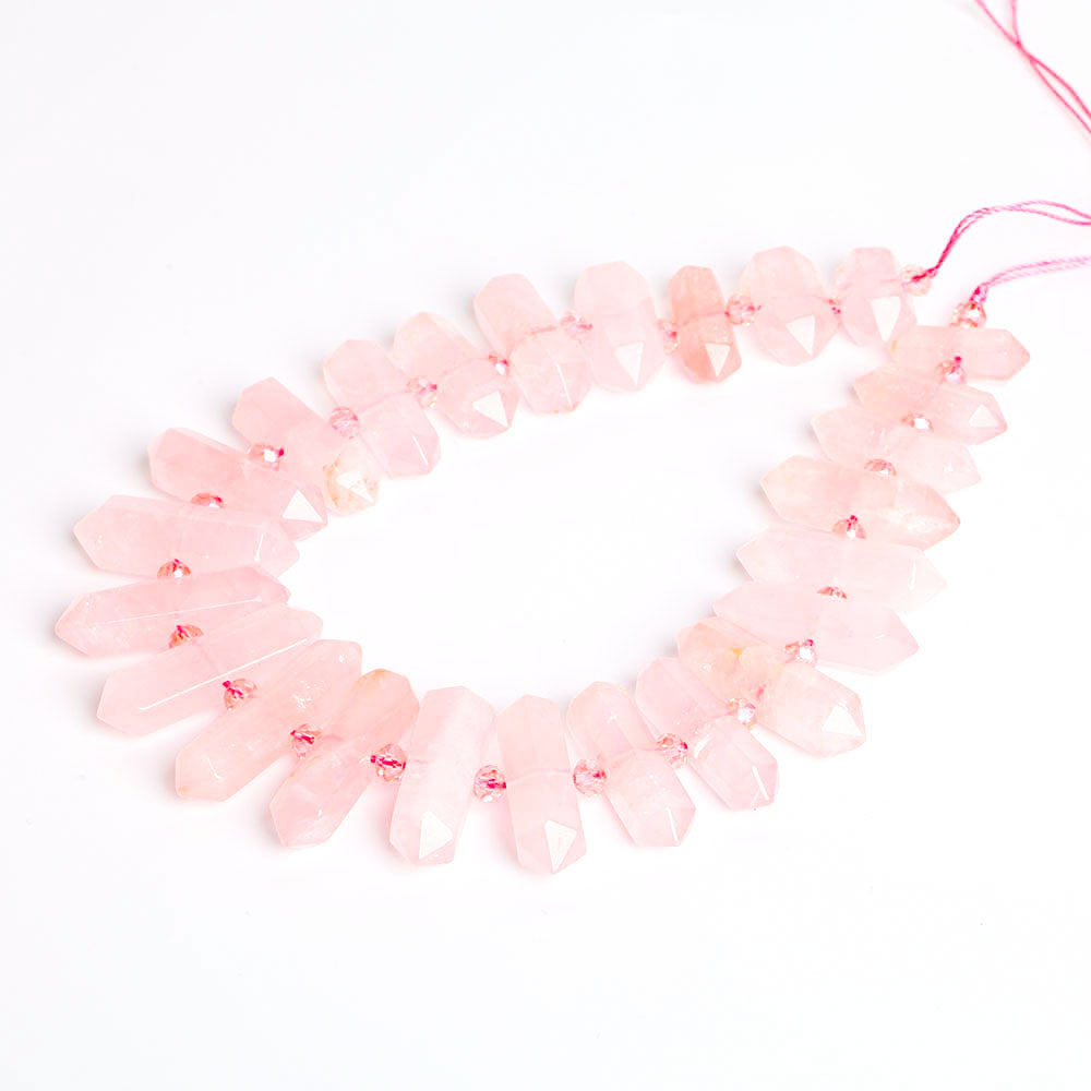 Rose Quartz Crystal Beads 42cm String for Chakra Balance