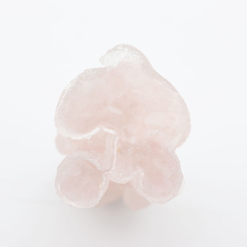 Rose Quartz Crystal Dog Figurine - Toy Poodle 2.04in