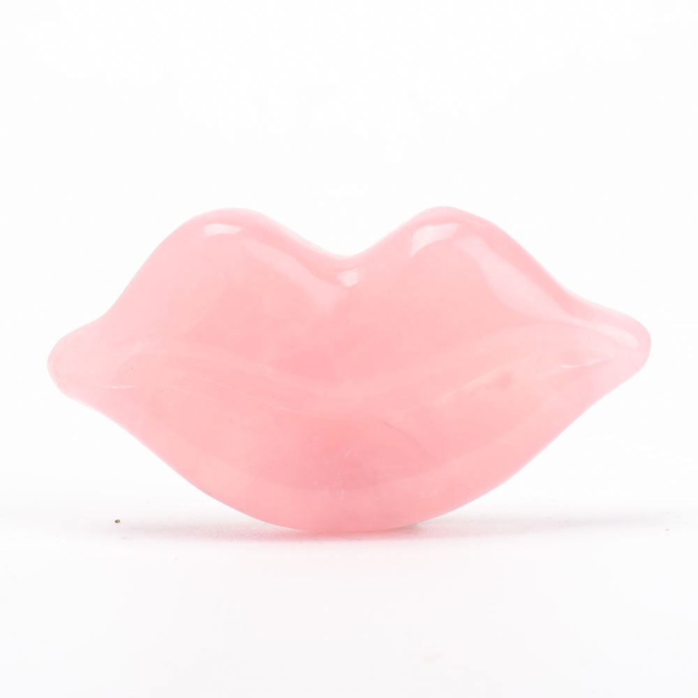 Rose Quartz Crystal Lips Carving 2.6in Figurine Healing Energy