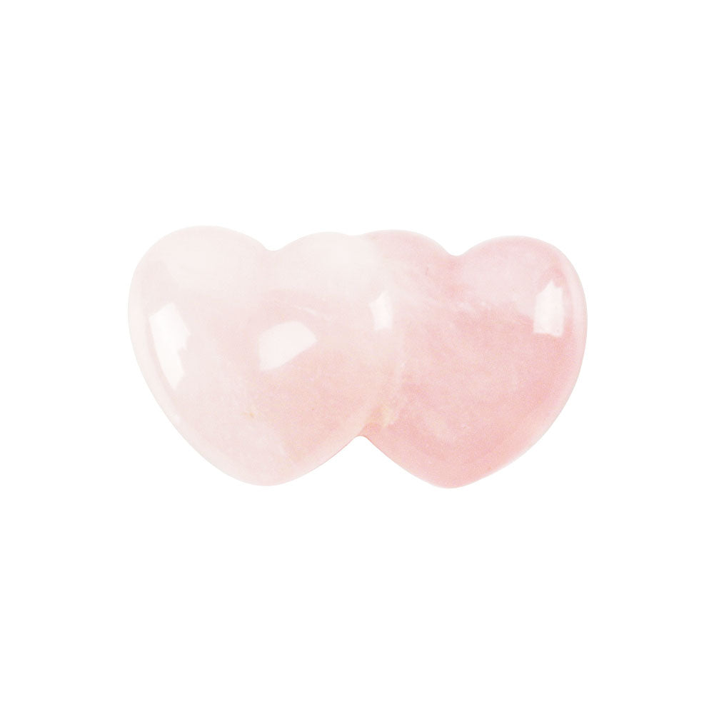 Rose Quartz Double Heart Crystal Carving 2.28in Healing Specimen