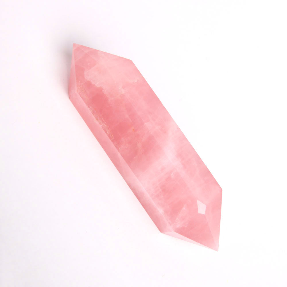 Rose Quartz Double Terminated Crystal Point Set 3pcs 90-98mm Healing