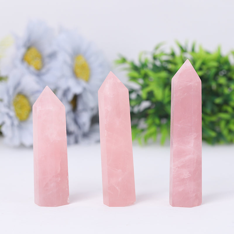 Rose Quartz Healing Crystal Tower 2.4-4.5in for Love