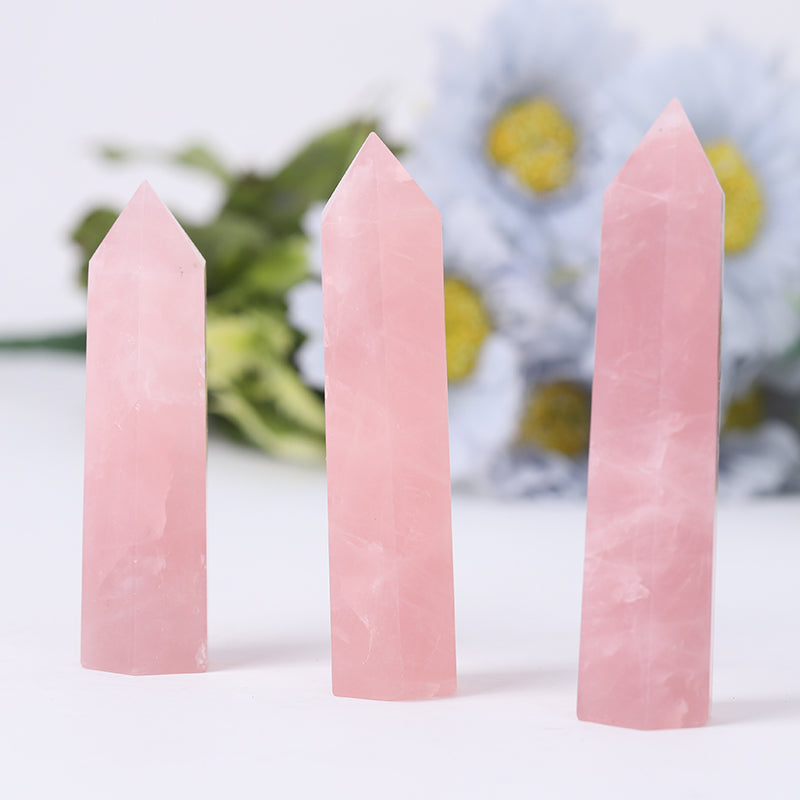 Rose Quartz Healing Crystal Tower 2.4-4.5in for Love