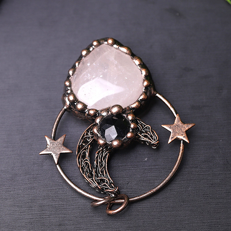 Rose Quartz Heart Pendant 2.5 Inch for Emotional Healing