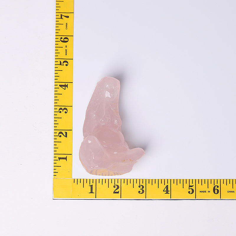 Rose Quartz Mother Earth Crystal Figurine 3.9in Healing Carving