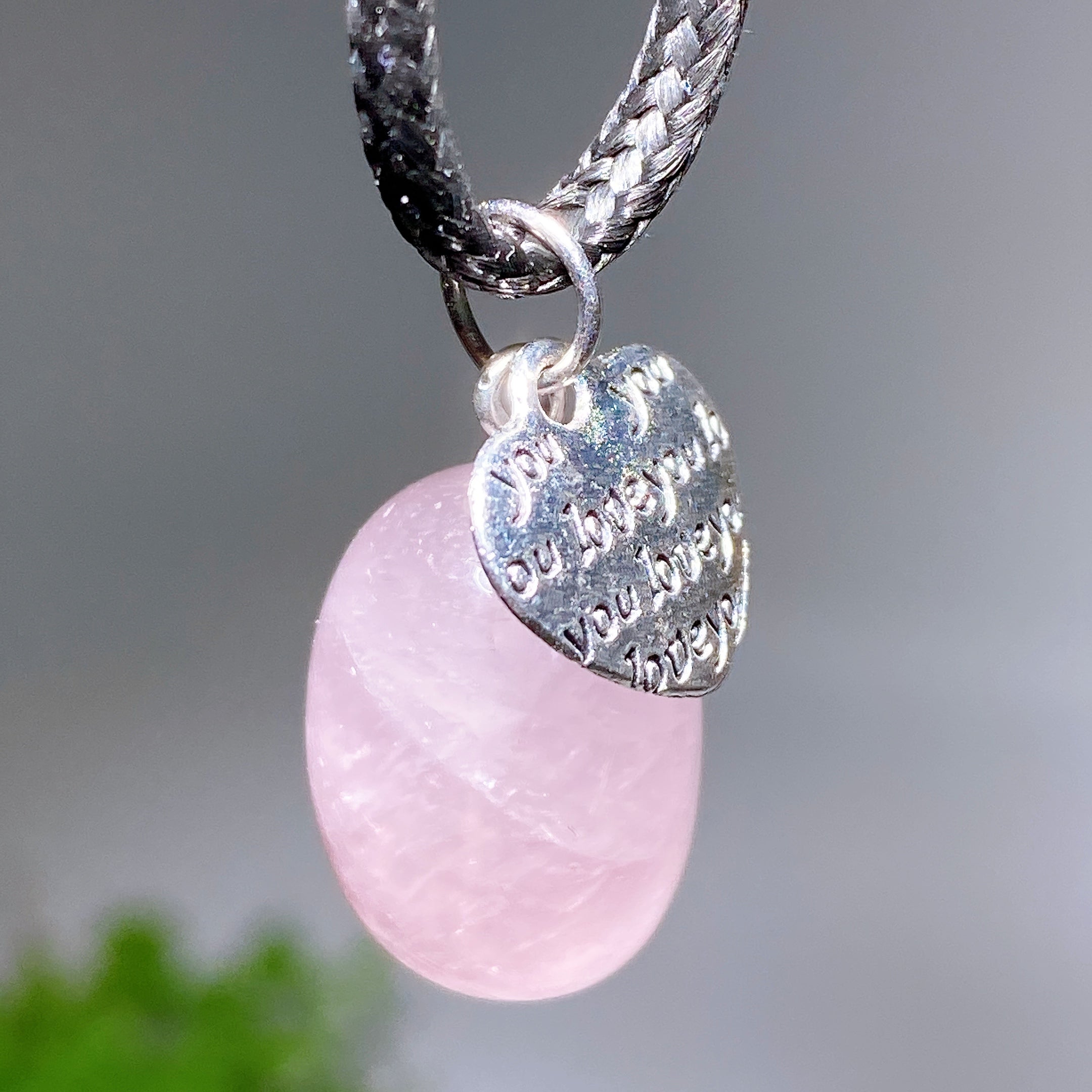Rose Quartz Pendant Crystal Healing 15-20mm Oval