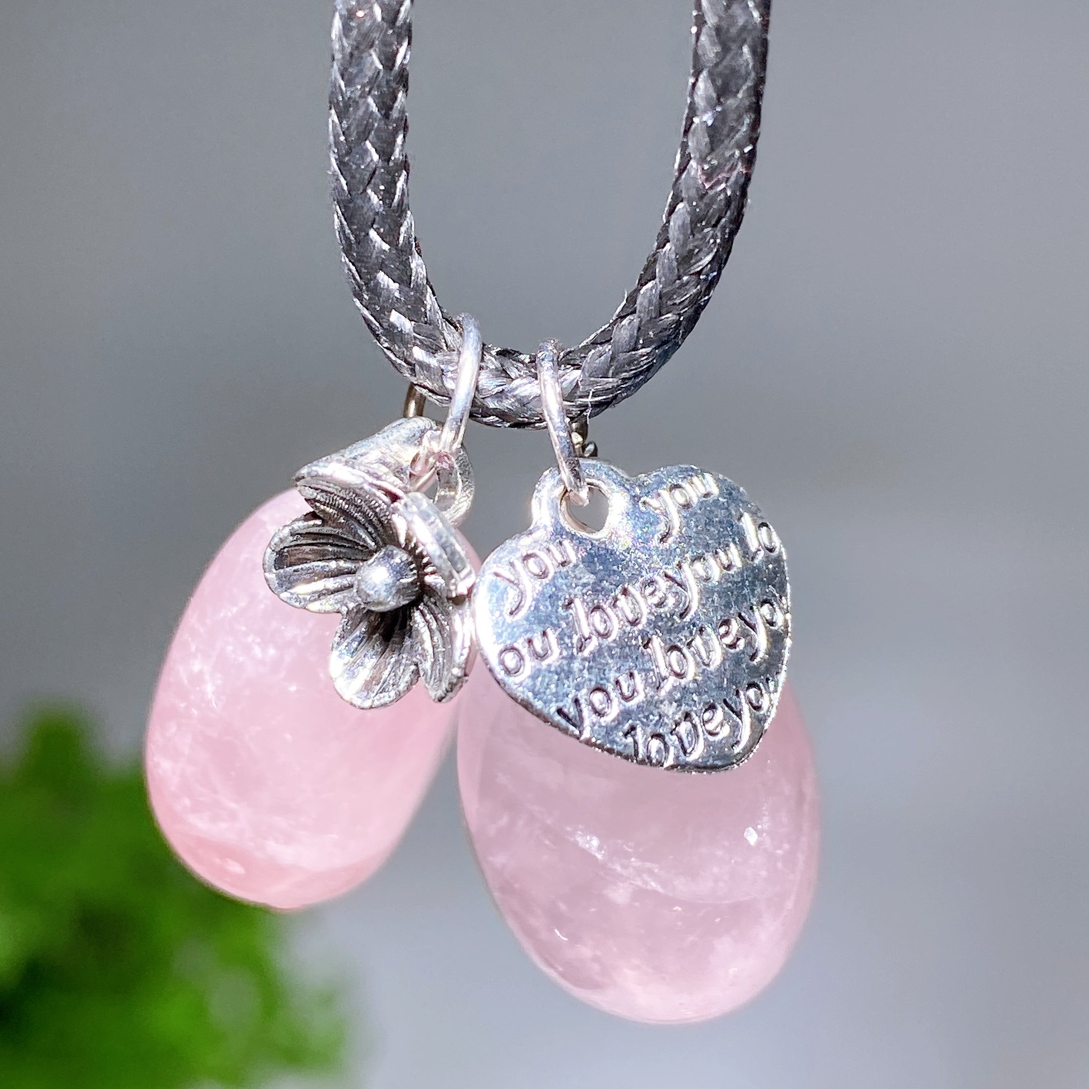 Rose Quartz Pendant Crystal Healing 15-20mm Oval