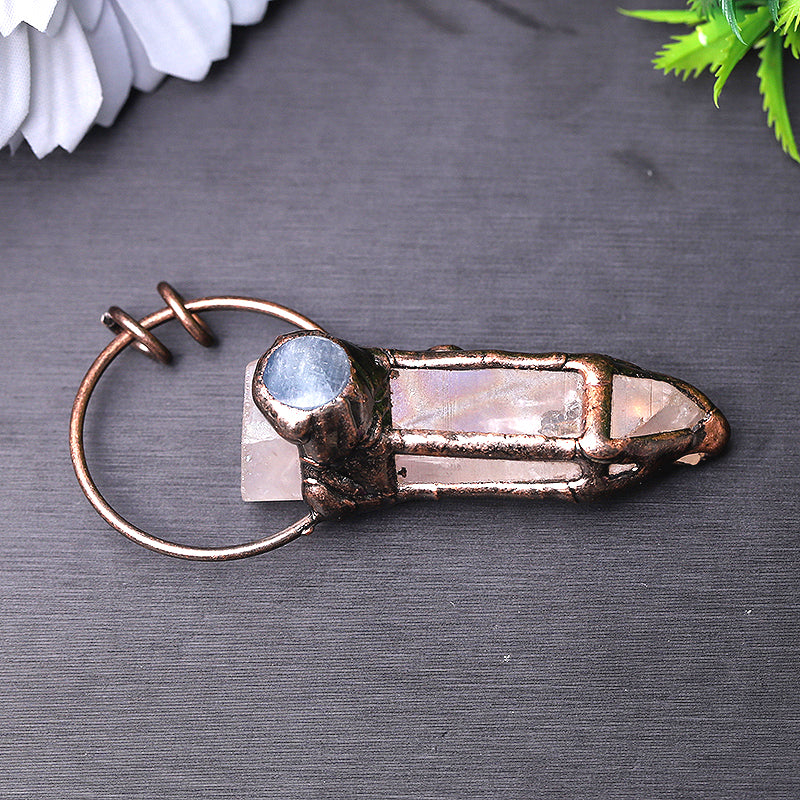 Rose Quartz Pendant with Kyanite 2-3 Inch Healing Jewelry