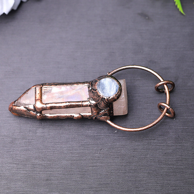 Rose Quartz Pendant with Kyanite 2-3 Inch Healing Jewelry