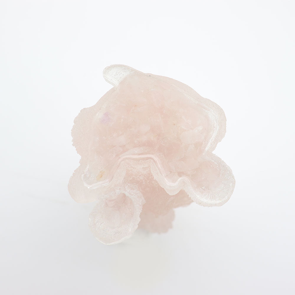 Rose Quartz Schnauzer Dog Figurine 2.86in Healing Crystal