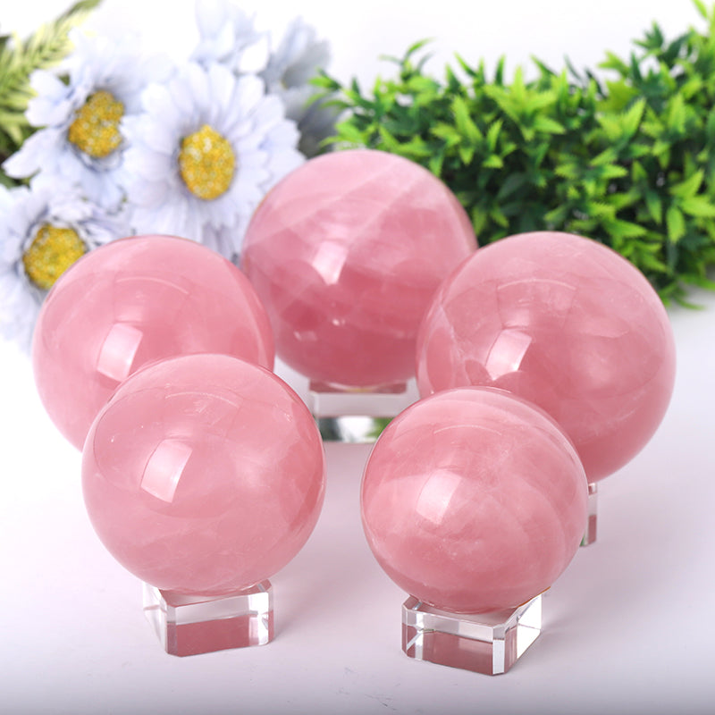 Rose Quartz Sphere 2-4.5 inch Healing Crystal Orb