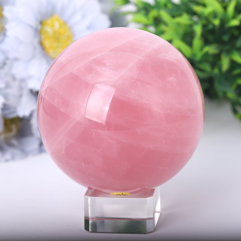 Rose Quartz Sphere 2-4.5 inch Healing Crystal Orb
