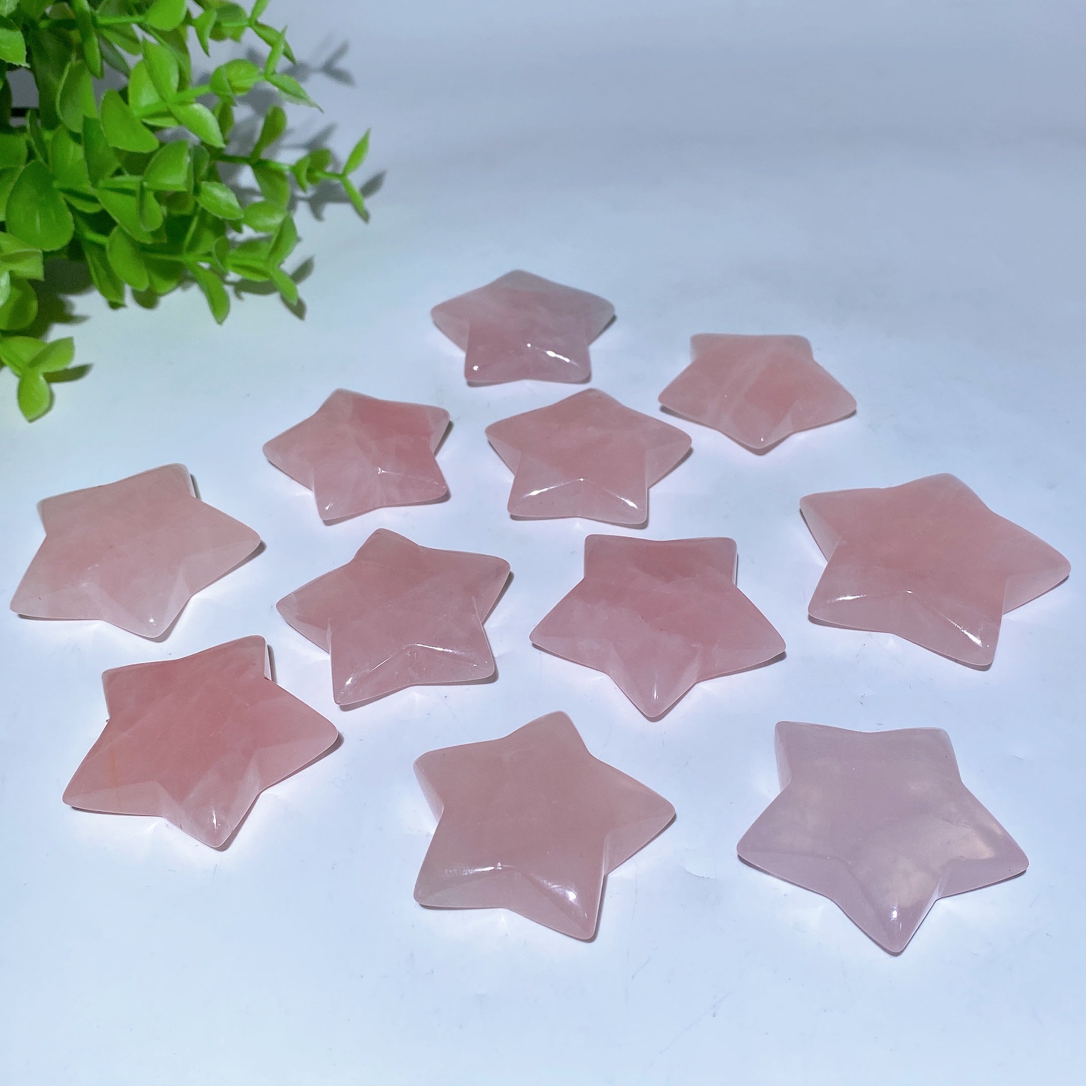 Rose Quartz Star Crystal Carvings 1.4-2.0 Inches Healing