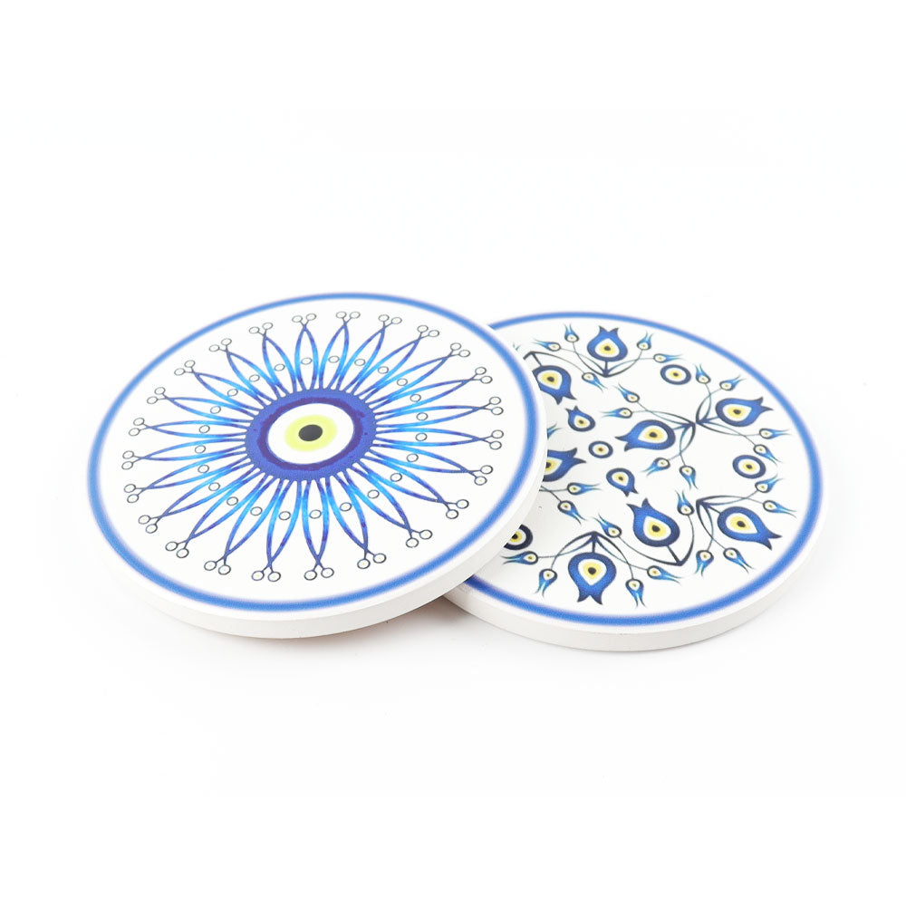 Round Ceramic Eye Painting Coaster 4.24 inch