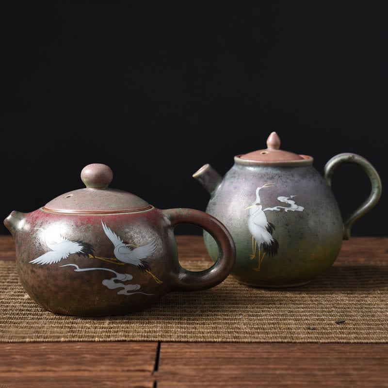 Round Pattern Ceramic Gongfu Teapot 240ml for Gongfu Tea