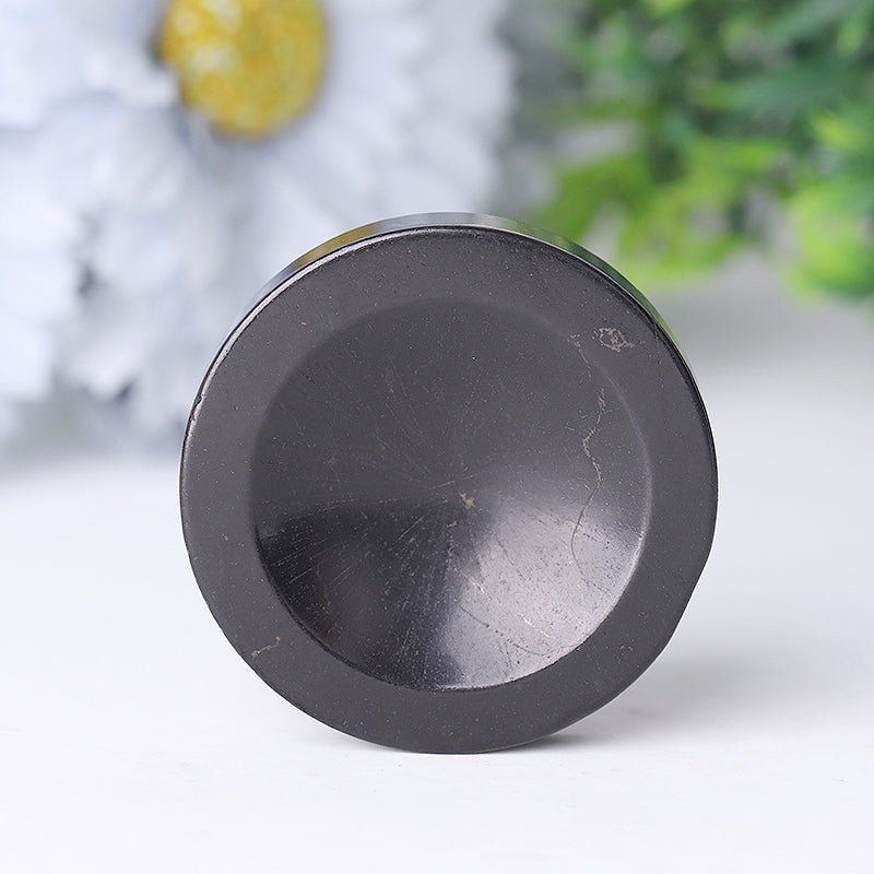 Round Shungite Crystal Holder 2 Inch | Crystal Decor