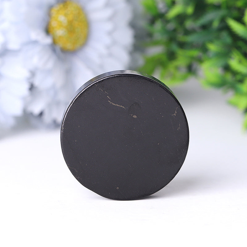 Round Shungite Crystal Holder 2 Inch | Crystal Decor