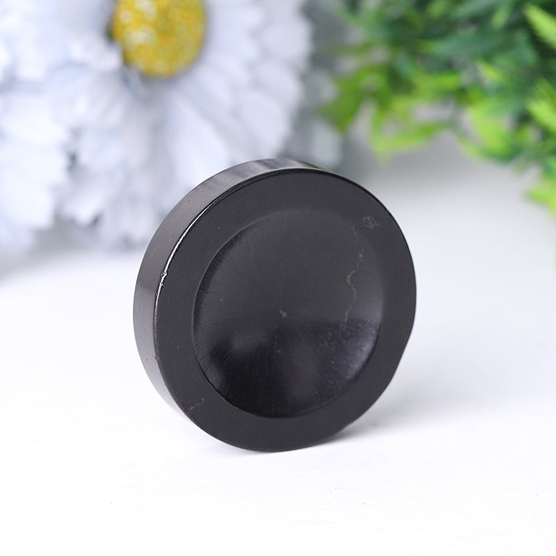 Round Shungite Crystal Holder 2 Inch | Crystal Decor